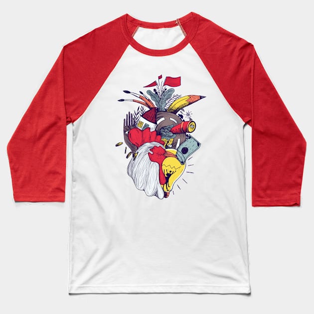 Creative Heart Baseball T-Shirt by Ranggasme